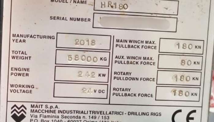 MAIT HR180 PILING RIG FOR SALE 